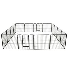Dog Playpen Black Powder-Coated Steel Large Collapsible Dog Playpen Black Powder-Coated Steel Large Collapsible